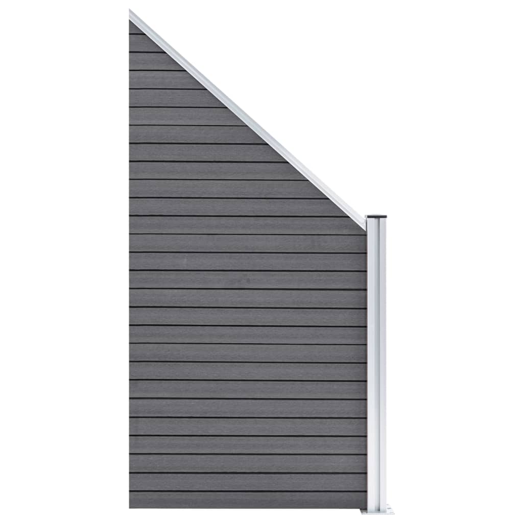 Set WPC ograda 9 kvadratnih + 1 kosa 1657 x 186 cm sivi