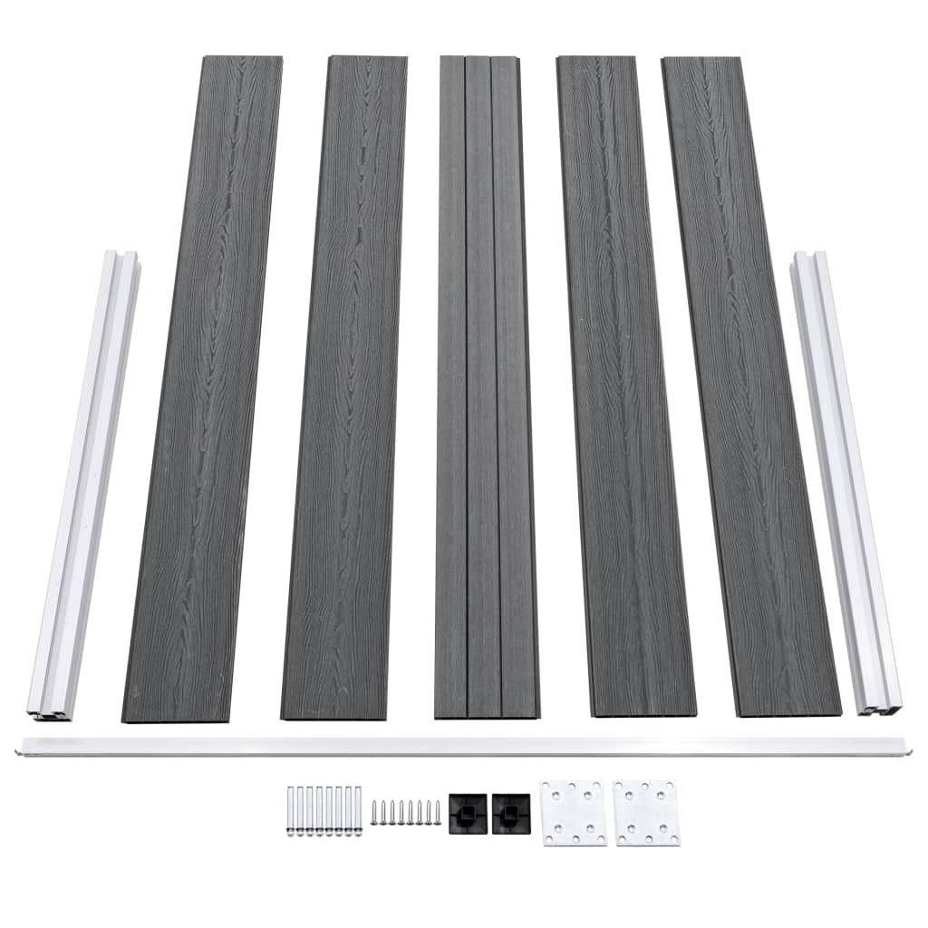 Vrtna ograda od WPC-a 353 x 106 cm siva