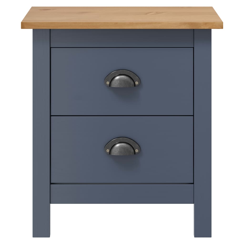 Noćni ormarić Hill sivi 46 x 35 x 49,5 cm od masivne borovine