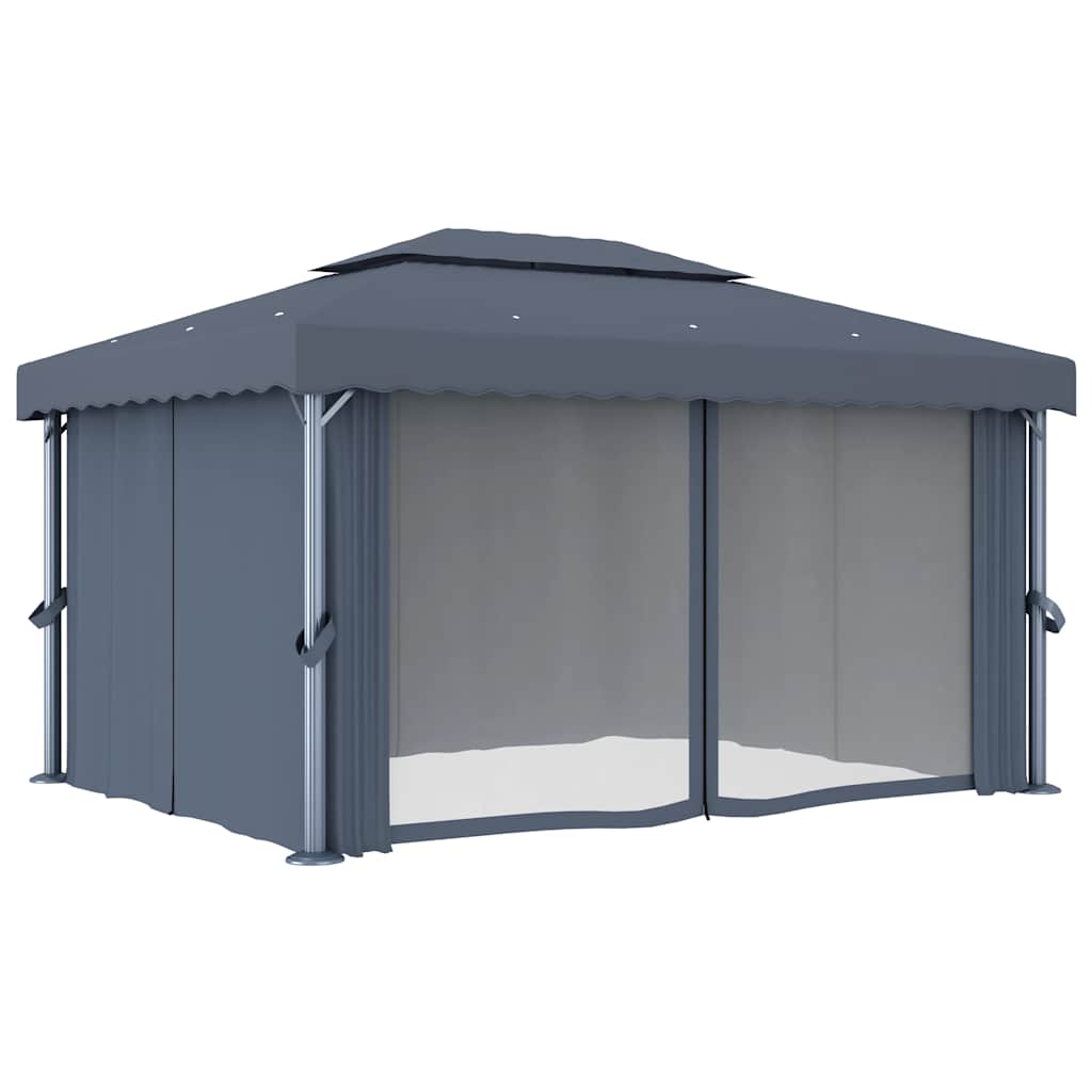 Sjenica sa zastorom 4 x 3 m antracit aluminijska
