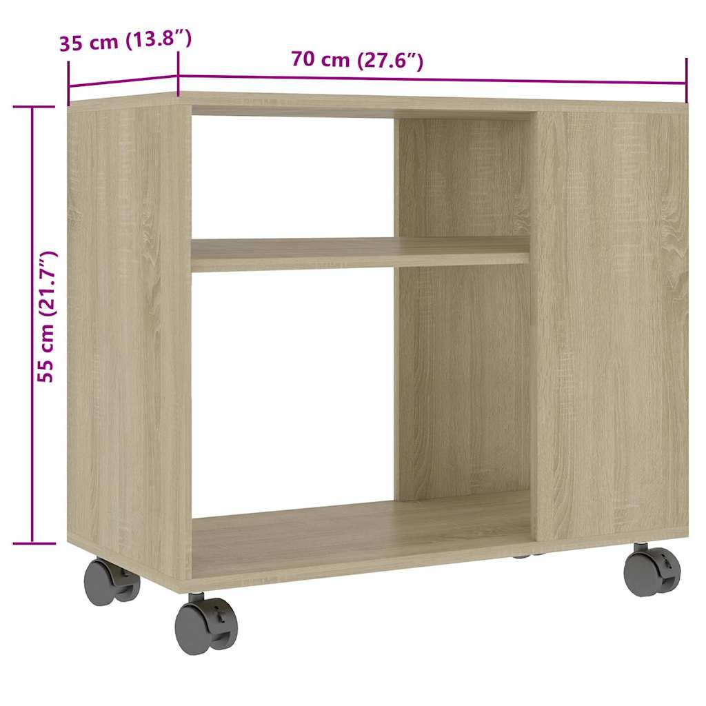 Bočni stolić boja hrasta 70 x 35 x 55 cm od konstruiranog drva