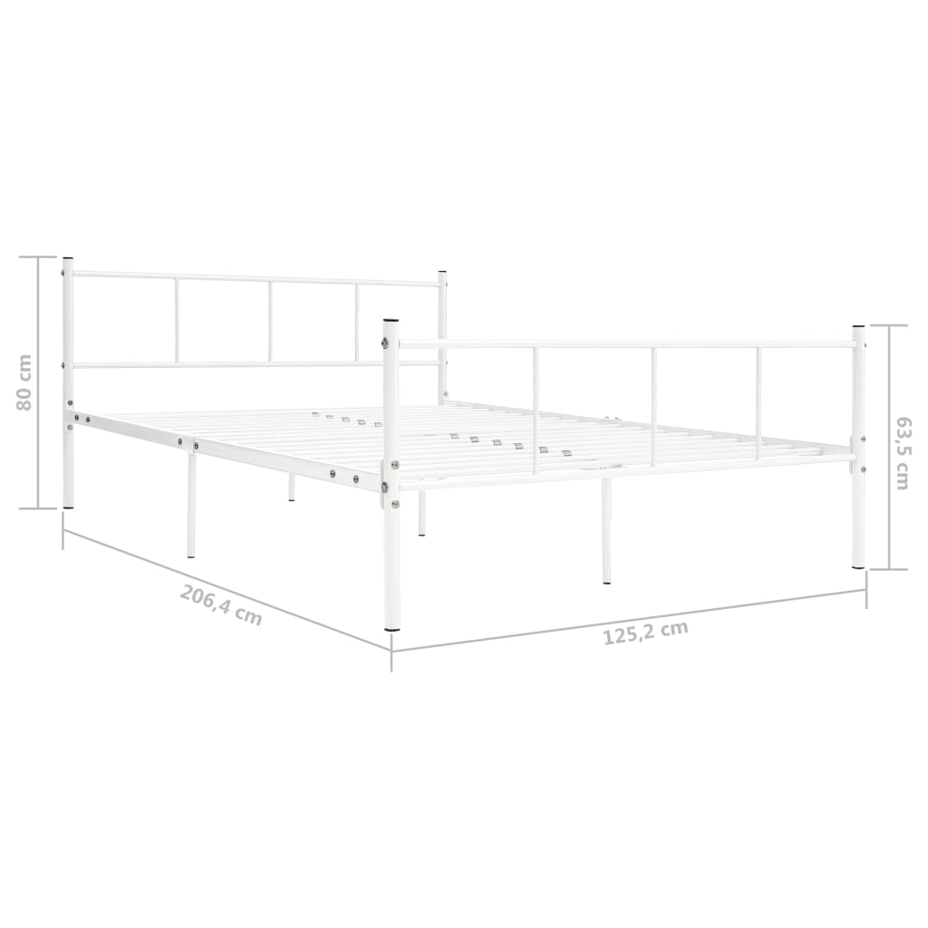 Okvir za krevet bijeli metalni 120 x 200 cm