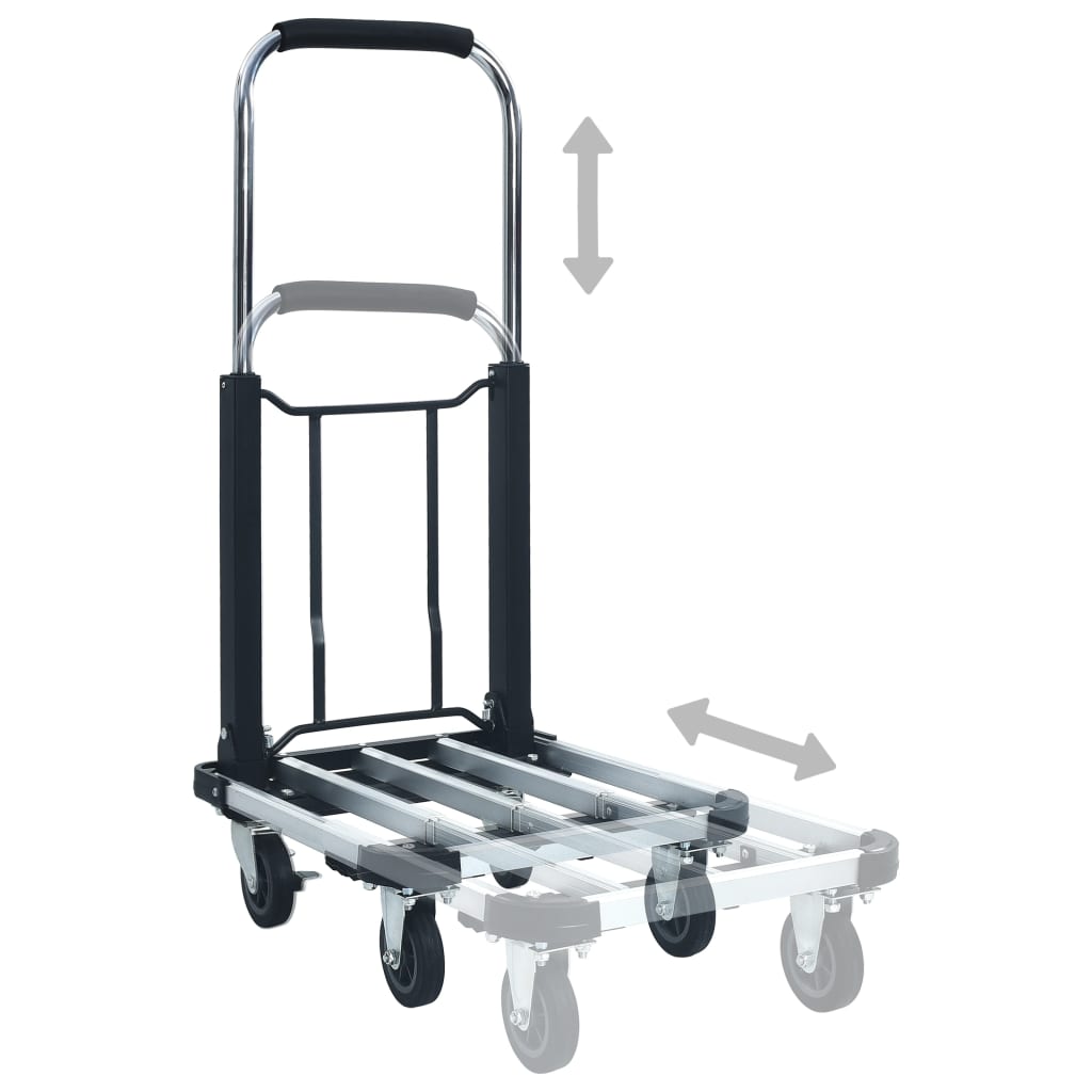 Sklopiva transportna kolica 150 kg aluminijska srebrna
