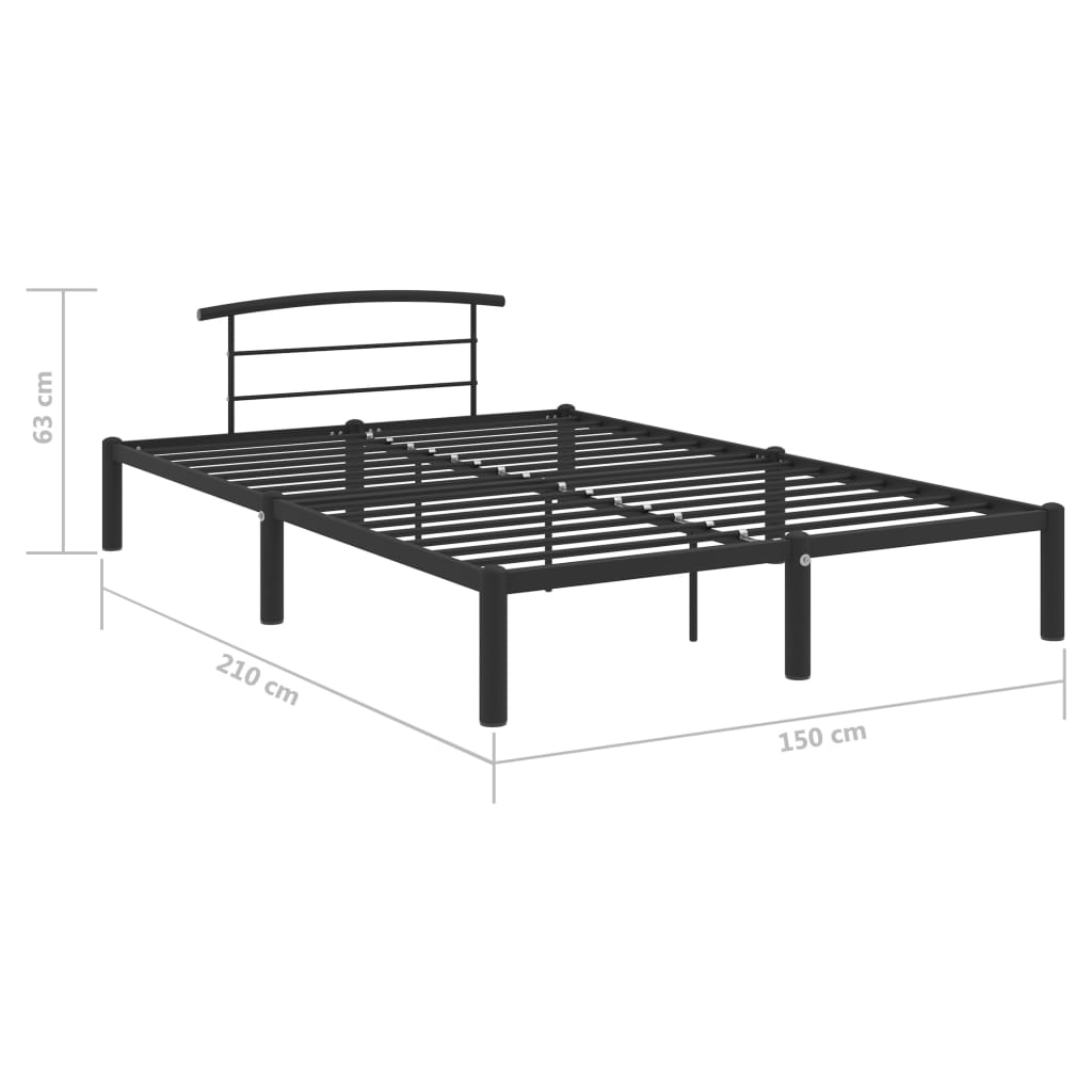 Okvir za krevet crni metalni 140 x 200 cm