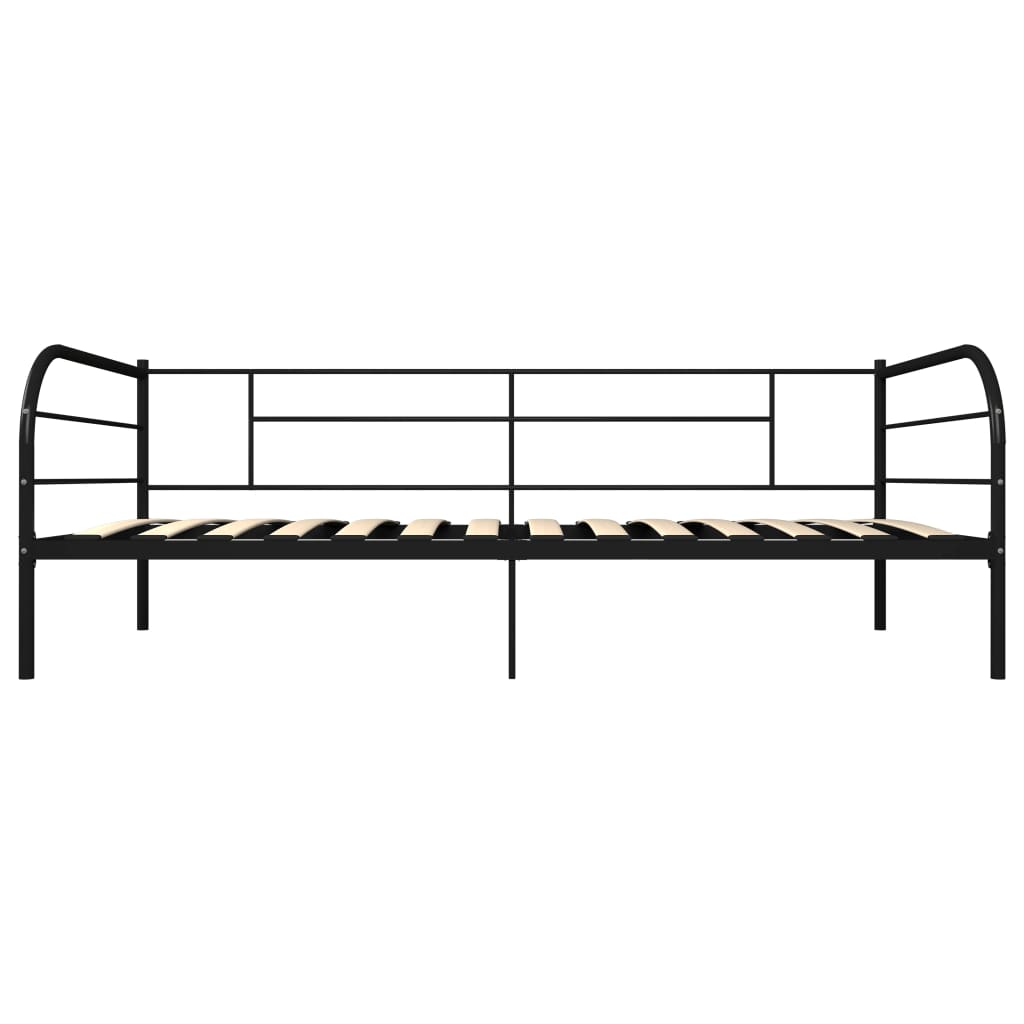Okvir za dnevni ležaj crni metalni 90 x 200 cm