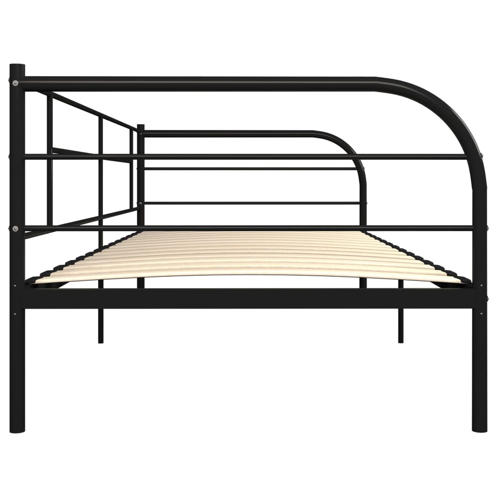 Okvir za dnevni ležaj crni metalni 90 x 200 cm