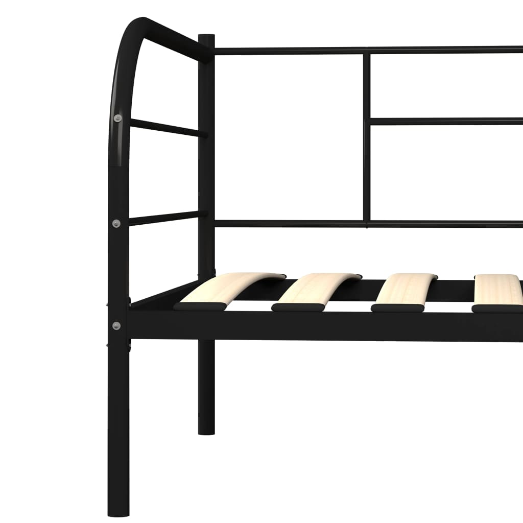 Okvir za dnevni ležaj crni metalni 90 x 200 cm