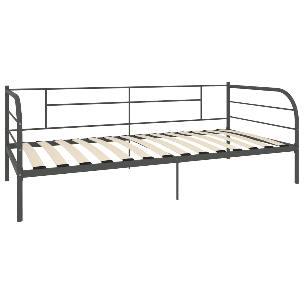 Okvir za dnevni ležaj sivi metalni 90 x 200 cm