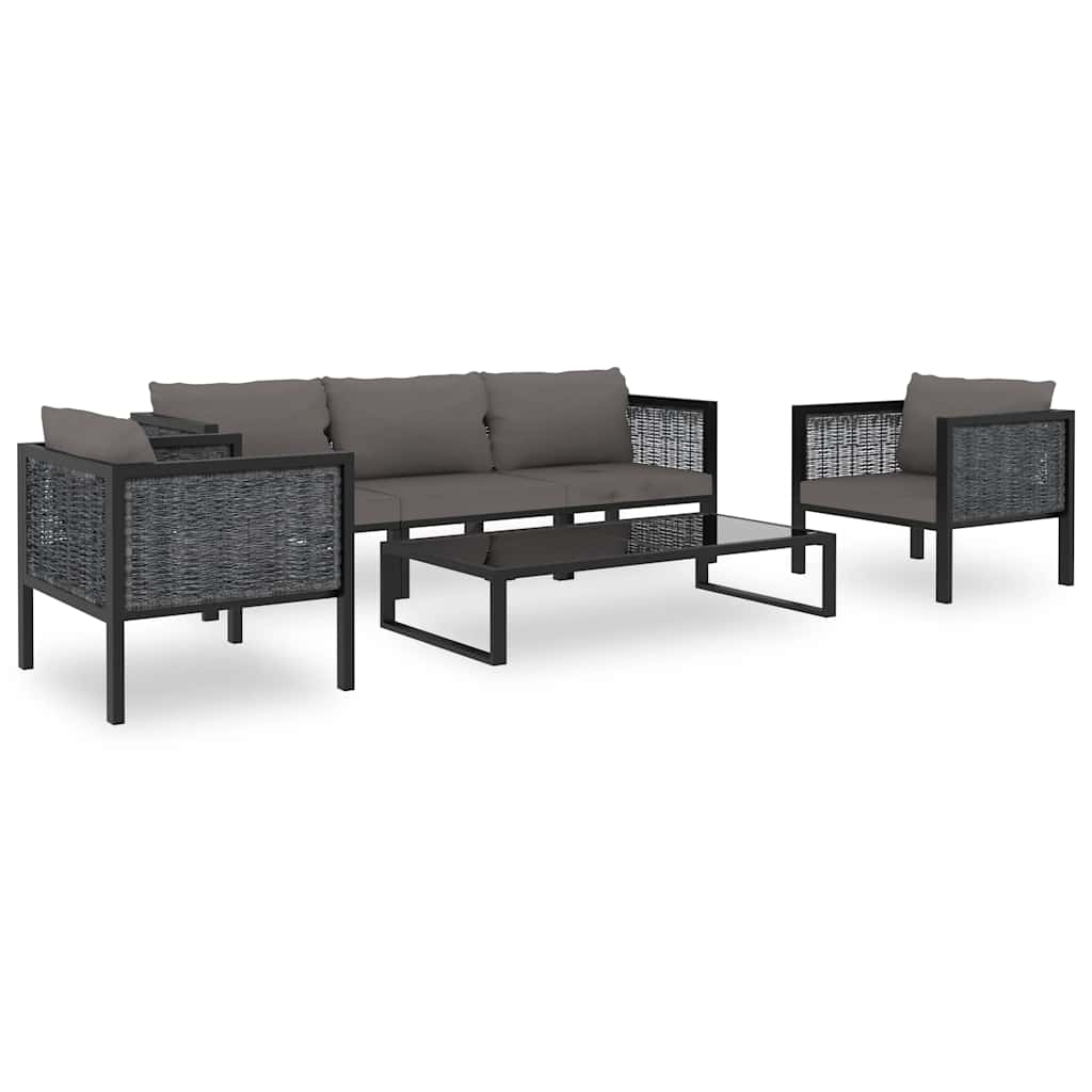 Modularna kutna sofa od poliratana s lijevim naslonom antracit