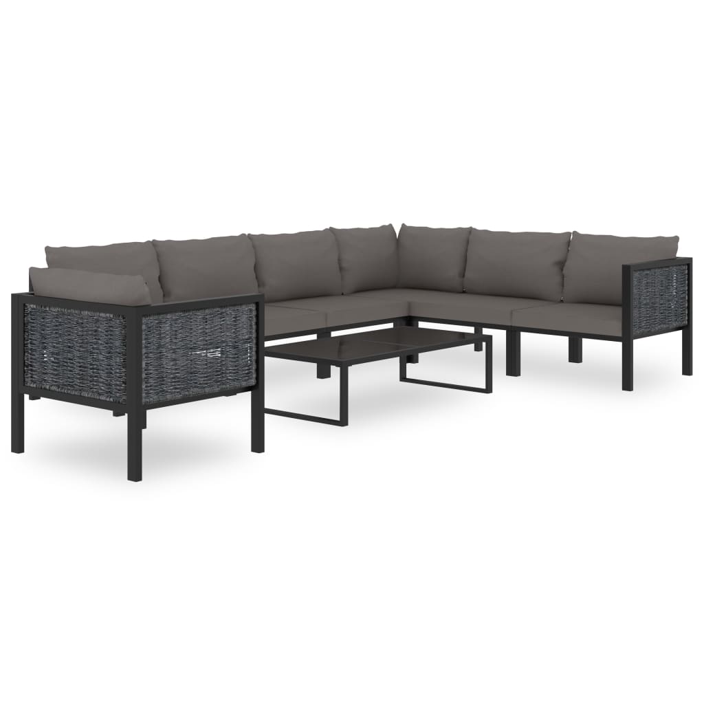 Modularna kutna sofa od poliratana s desnim naslonom antracit