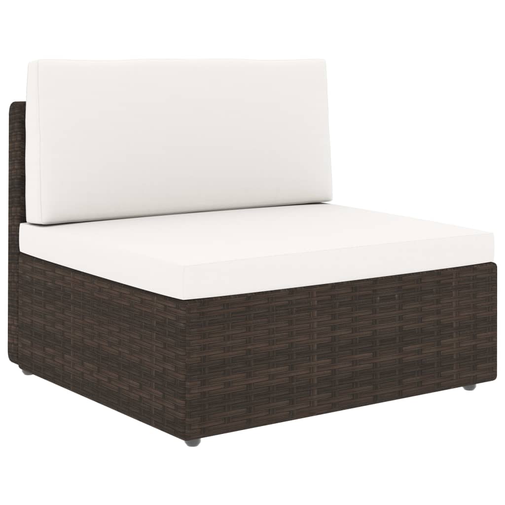 4-dijelna vrtna garnitura od poliratana smeđa