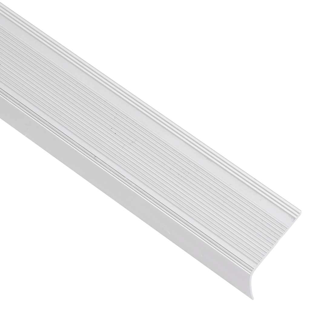 Rubnjaci za stepenice L-oblik 15 kom aluminijski 90 cm srebrni