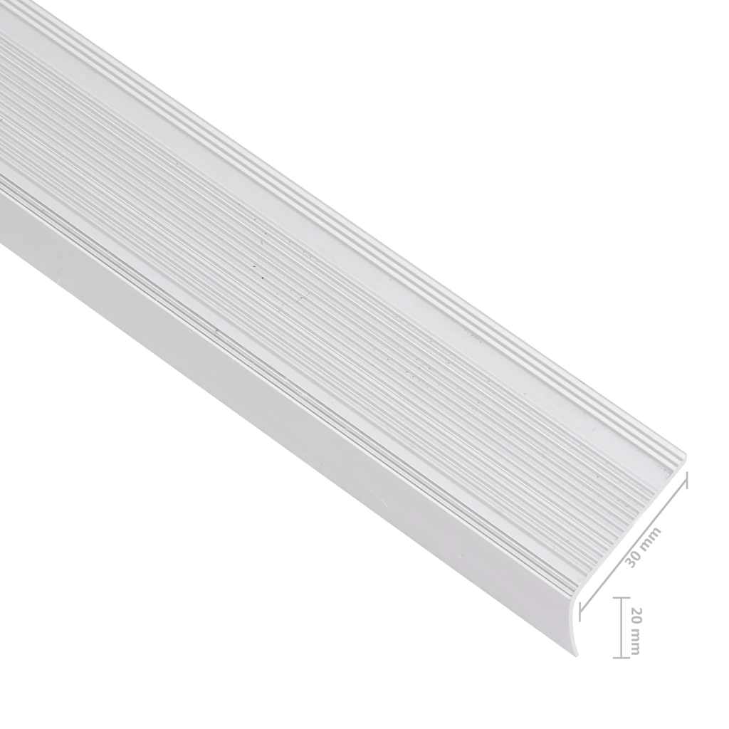 Rubnjaci za stepenice L-oblik 15 kom aluminijski 90 cm srebrni