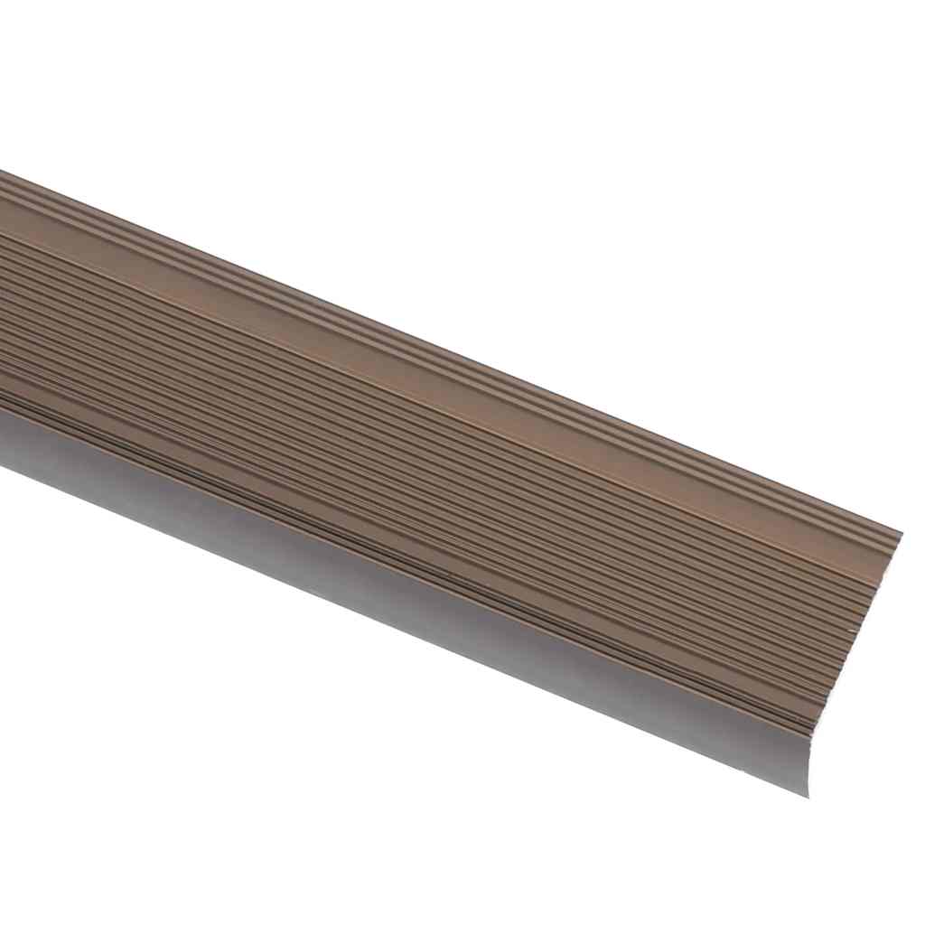 Rubnjaci za stepenice L-oblika 15 kom aluminijski 90 cm smeđi