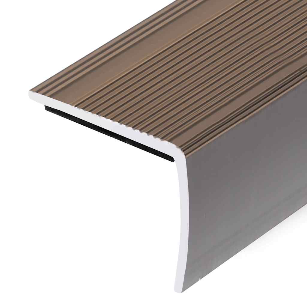 Rubnjaci za stepenice L-oblika 5 kom aluminijski 90 cm smeđi