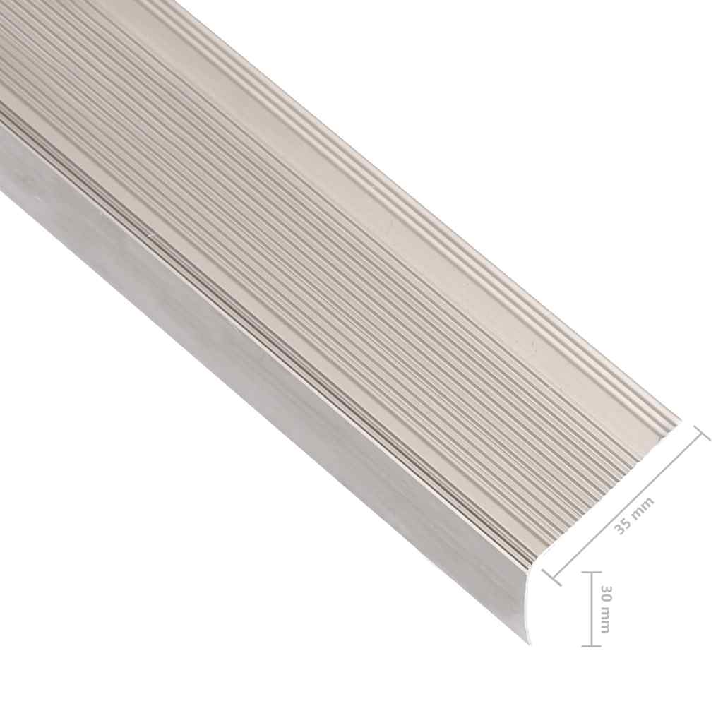 Rubnjaci za stepenice L-oblika 15 kom aluminijski 90 cm bež