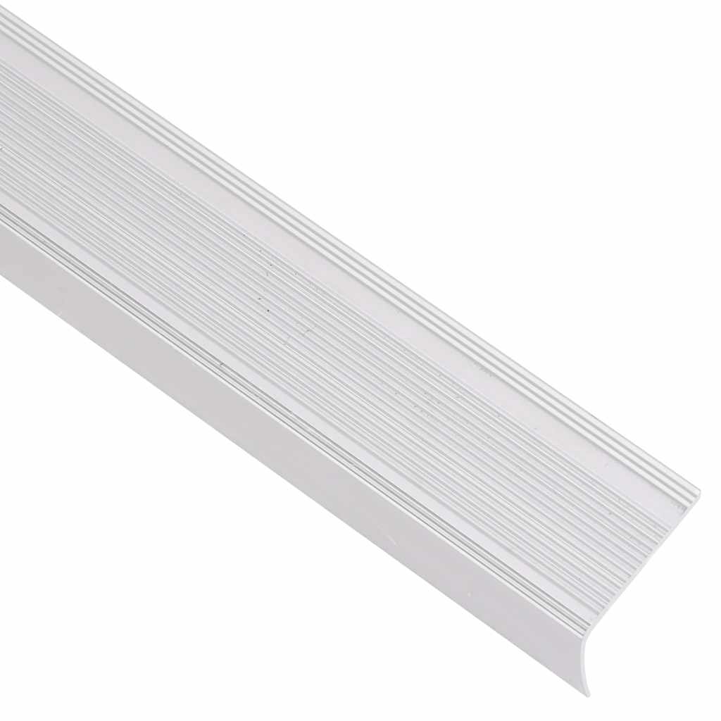Rubnjaci za stepenice L-oblik 15 kom aluminijski 100 cm srebrni