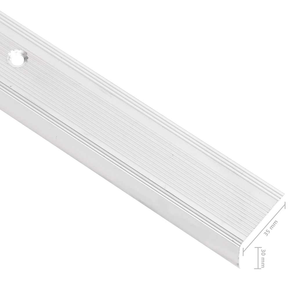 Rubnjaci za stepenice L-oblik 15 kom aluminijski 100 cm srebrni