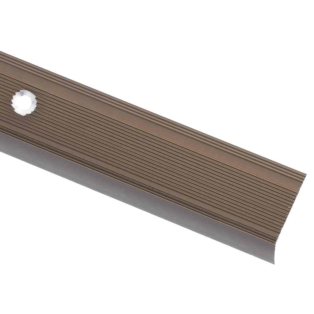 Rubnjaci za stepenice L-oblika 5 kom aluminijski 100 cm smeđi
