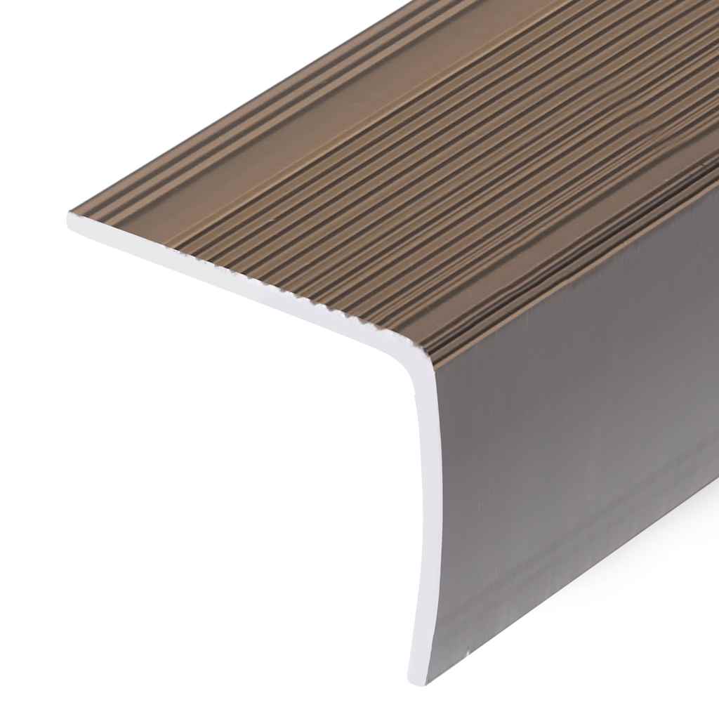 Rubnjaci za stepenice L-oblika 5 kom aluminijski 100 cm smeđi