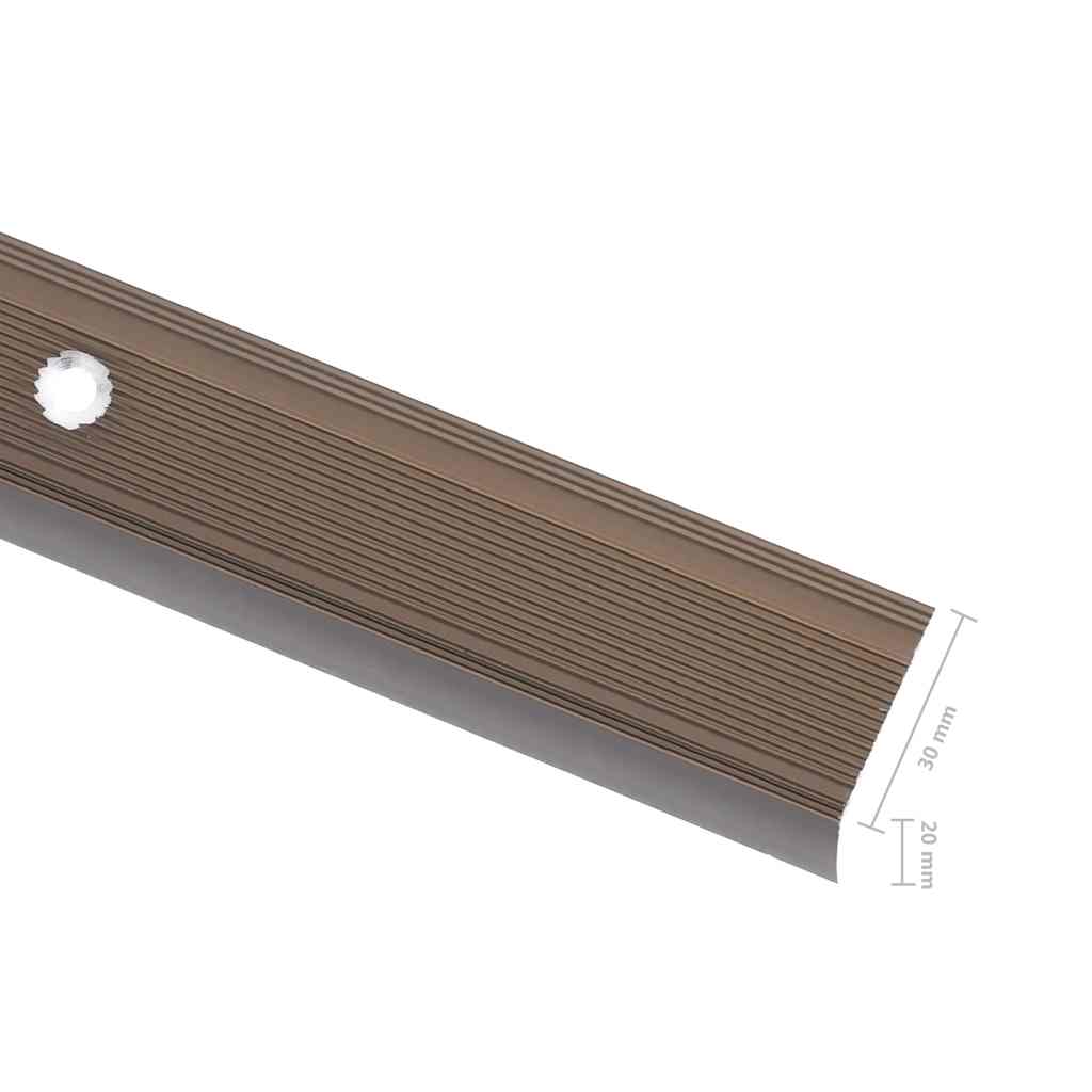 Rubnjaci za stepenice L-oblika 5 kom aluminijski 100 cm smeđi