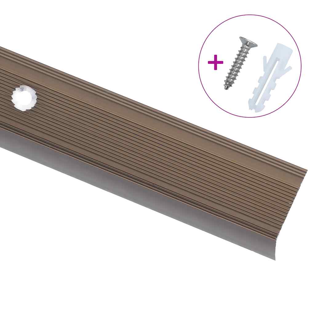 Rubnjaci za stepenice L-oblika 15 kom aluminijski 100 cm smeđi