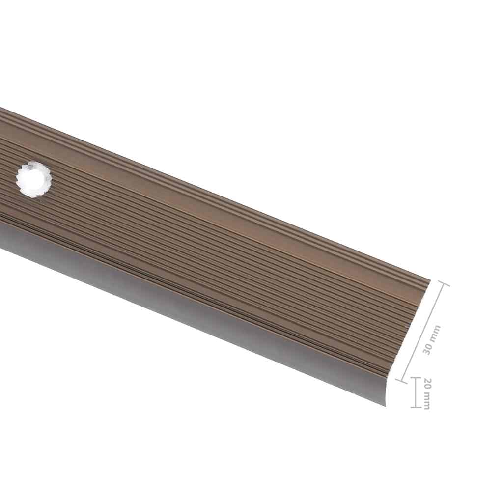 Rubnjaci za stepenice L-oblika 15 kom aluminijski 100 cm smeđi