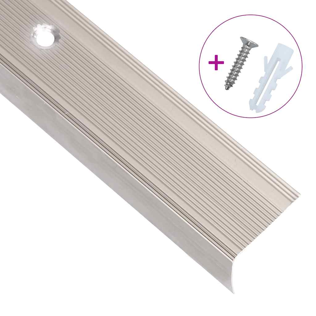 Rubnjaci za stepenice L-oblika 15 kom aluminijski 100 cm bež