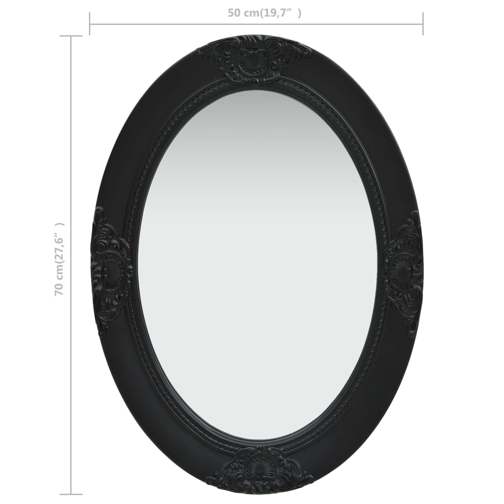 Zidno ogledalo u baroknom stilu 50 x 70 cm crno