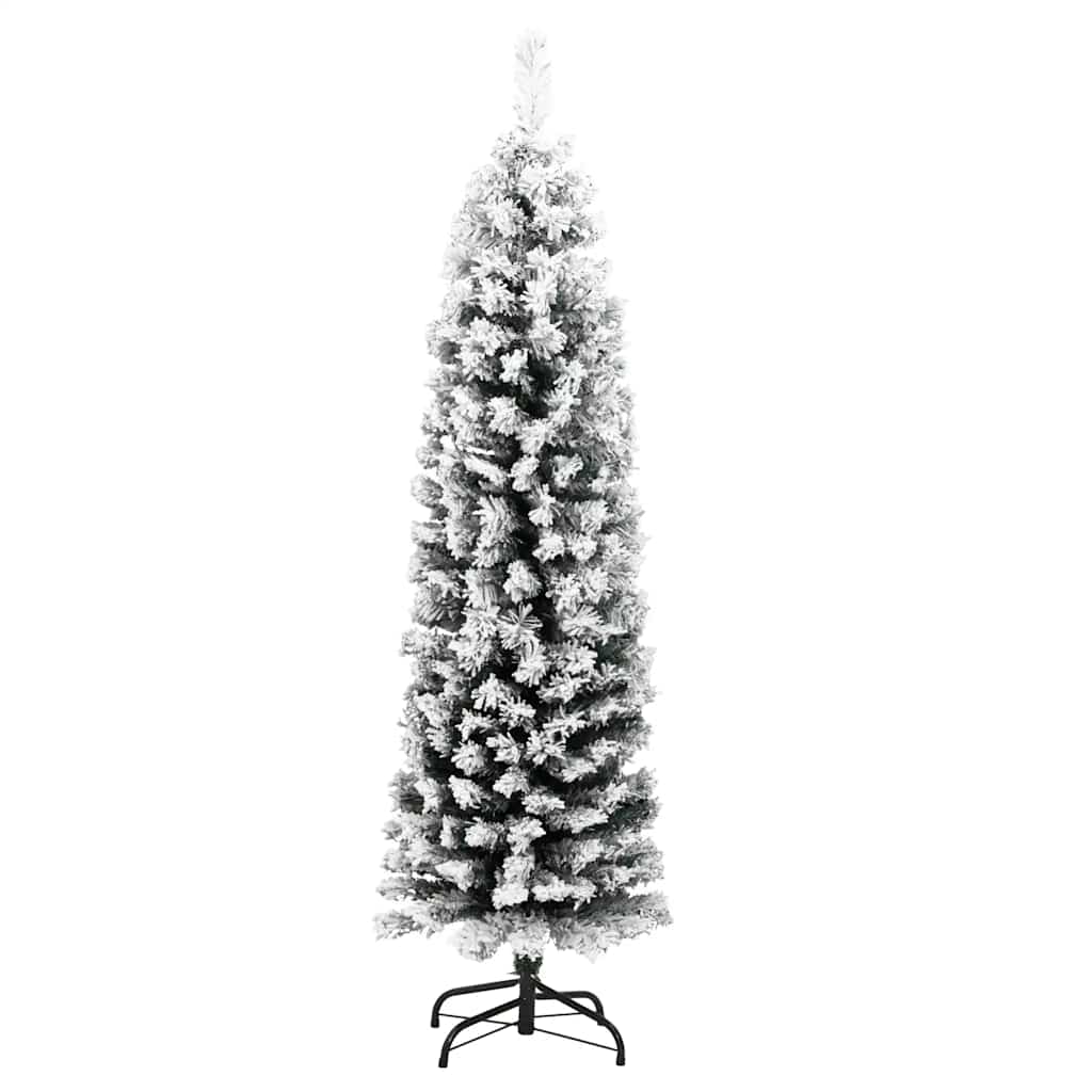 Tanko umjetno božićno drvce sa snijegom zeleno 150 cm PVC
