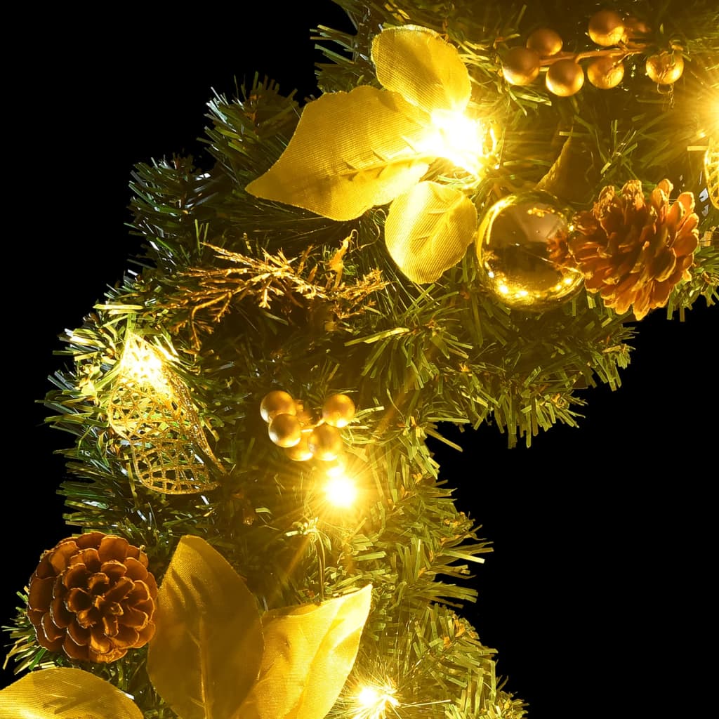 Božićna girlanda s LED svjetlima zelena 2,7 m PVC