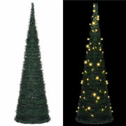 Božićno drvce with LED String Lights Zelena 150 x 150 cm PVC