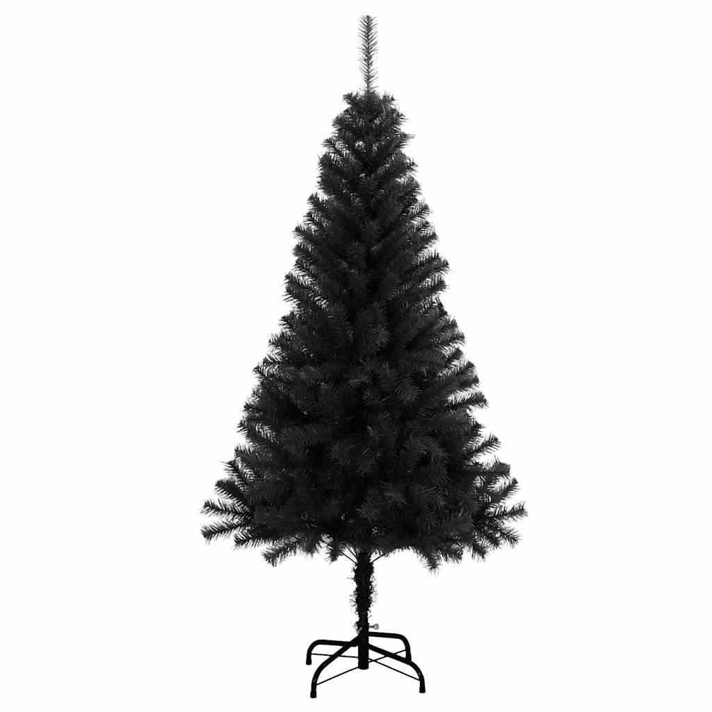 Umjetno božićno drvce sa stalkom crno 150 cm PVC