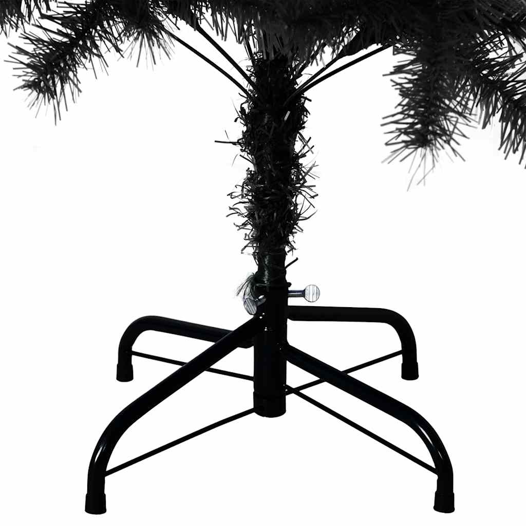 Umjetno božićno drvce sa stalkom crno 150 cm PVC