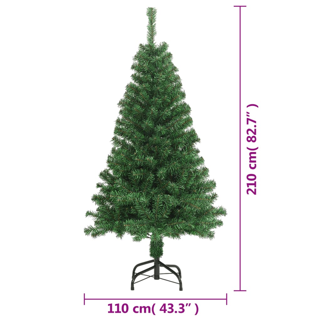 Umjetno božićno drvce s gustim granama zeleno 210 cm PVC