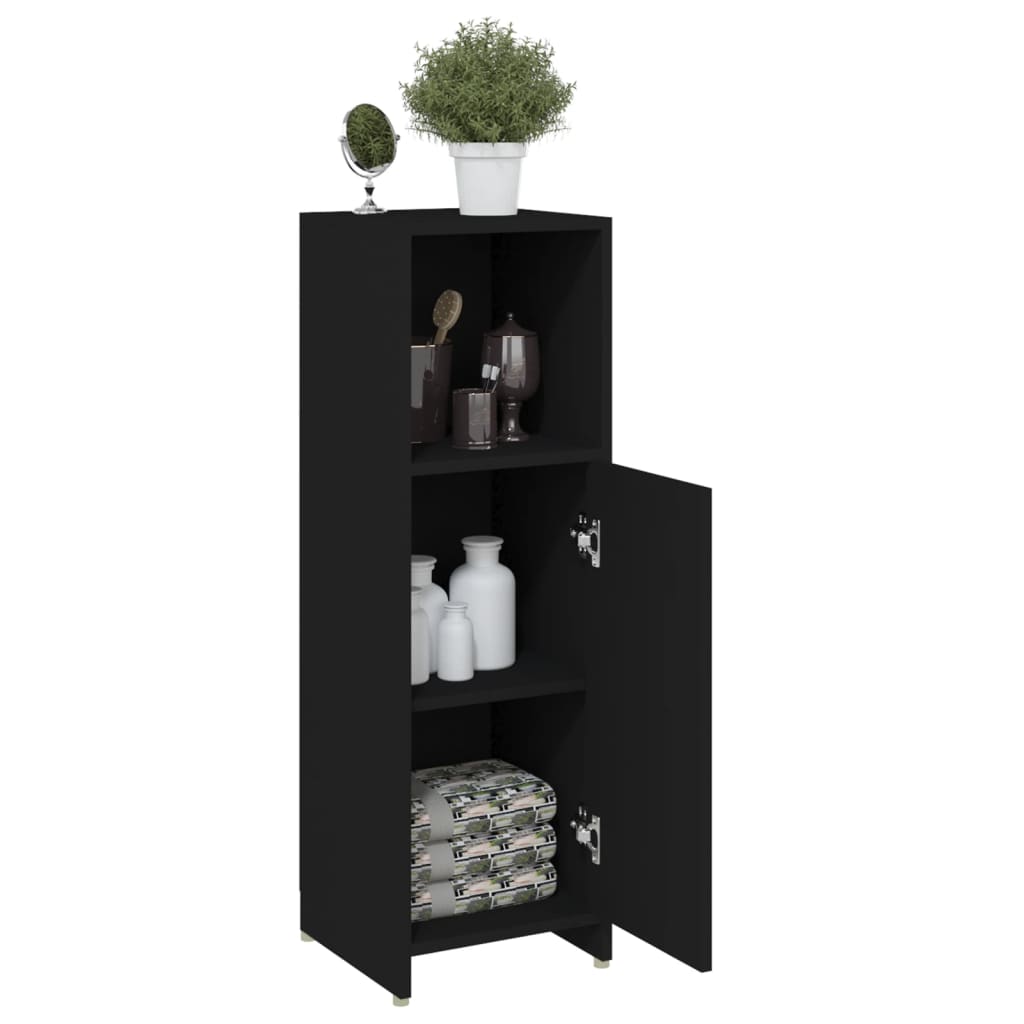 Kupaonski ormarić crni 30 x 30 x 95 cm od konstruiranog drva