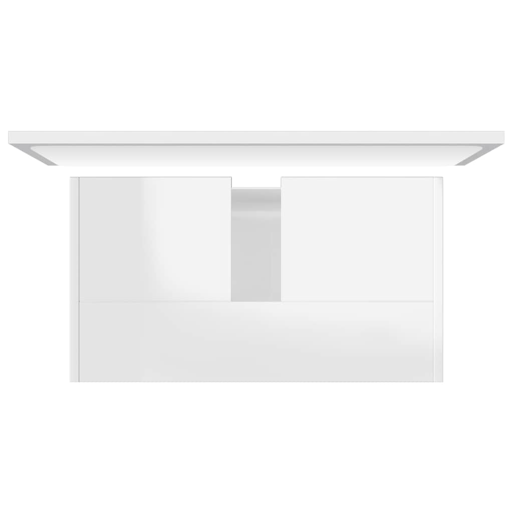 Set kupaonskog namještaja sjajni bijeli od konstruiranog drva