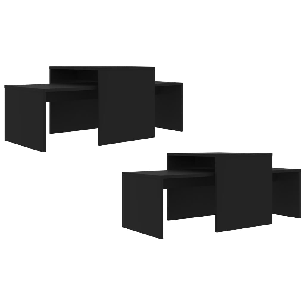 Set stolića za kavu crni 100 x 48 x 40 cm konstruirano drvo