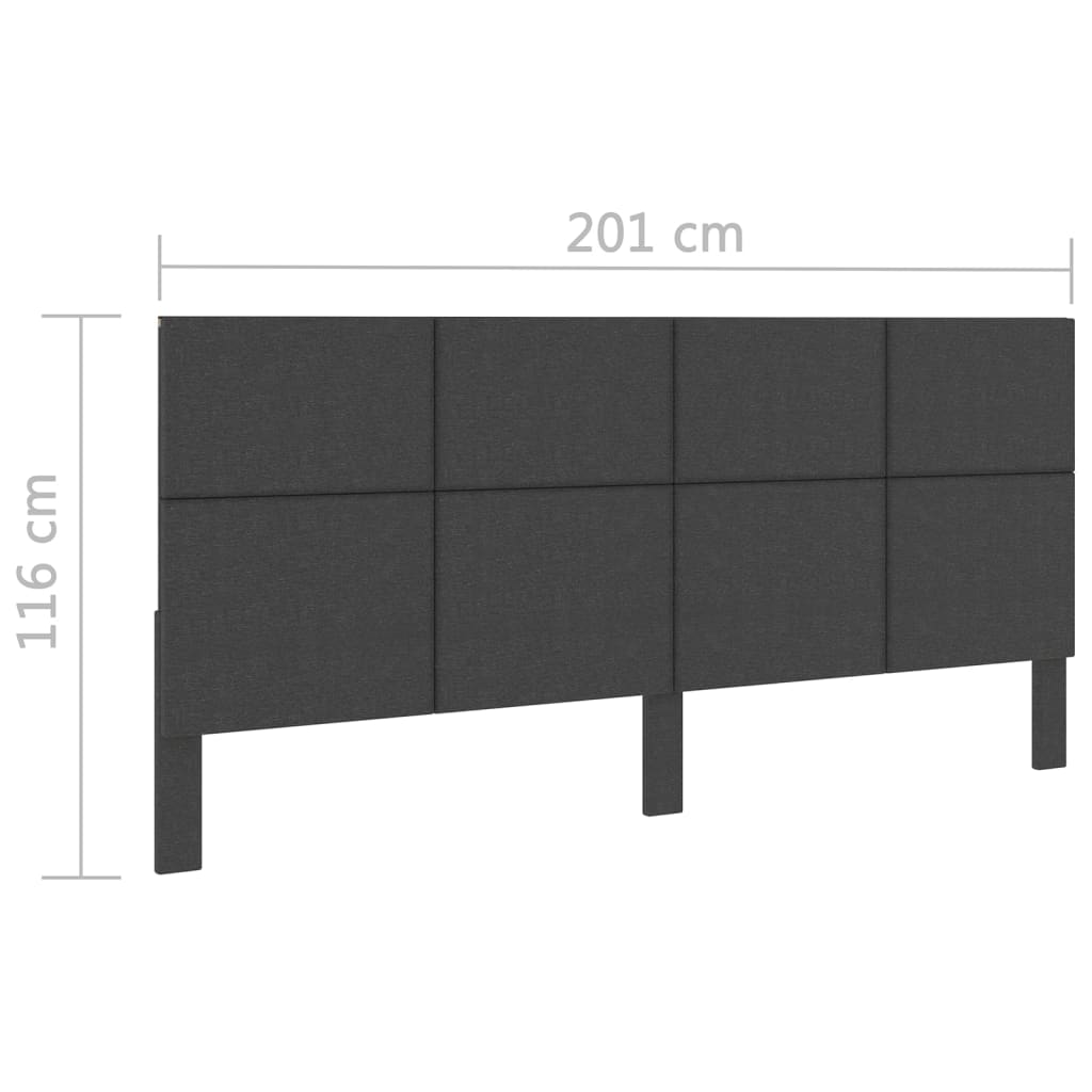 Krevet od tkanine s oprugama tamnosivi 200 x 200 cm