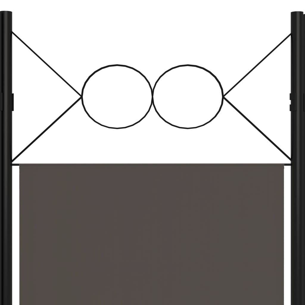 Sobna pregrada s 3 panela antracit 120 x 180 cm
