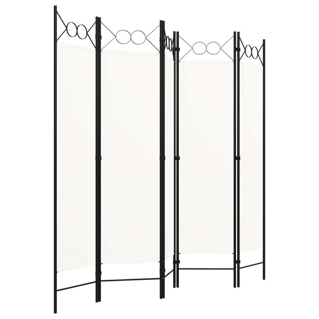 Sobna pregrada s 5 panela bijela 200 x 180 cm