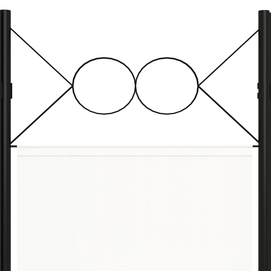 Sobna pregrada s 5 panela bijela 200 x 180 cm