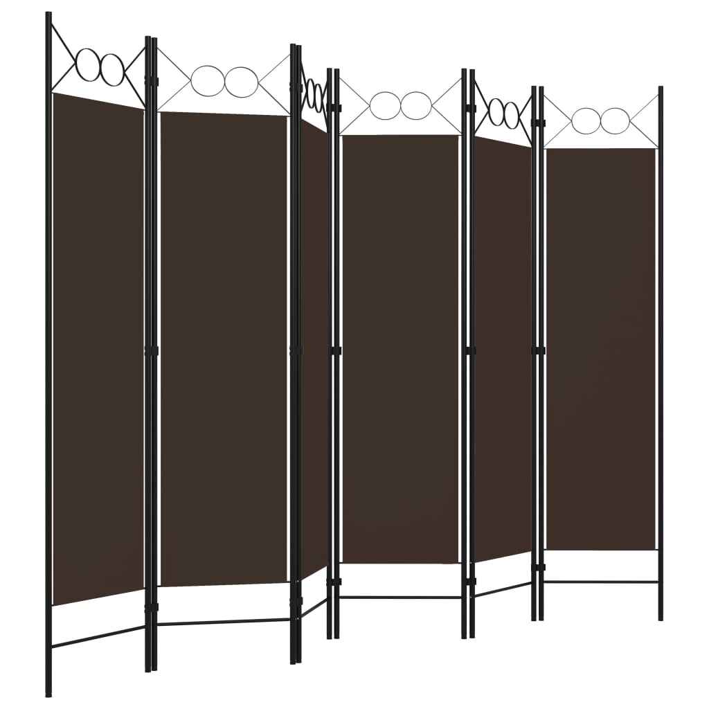 Sobna pregrada sa 6 panela smeđa 240 x 180 cm