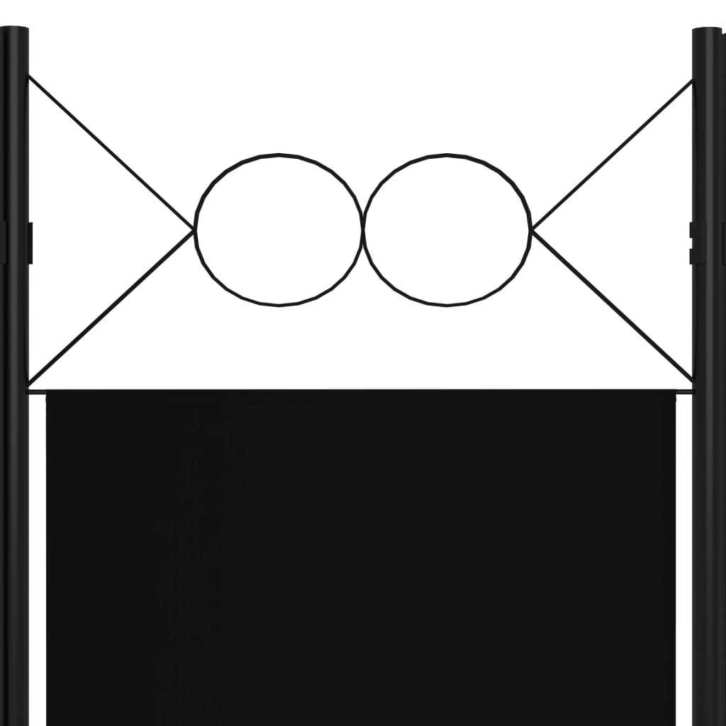 Sobna pregrada sa 6 panela crna 240 x 180 cm