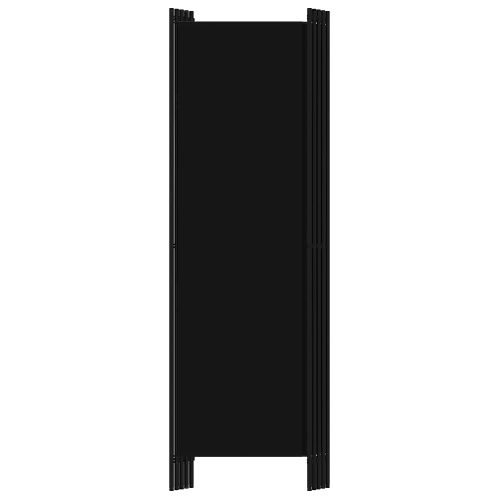 Sobna pregrada s 5 panela crna 250 x 180 cm