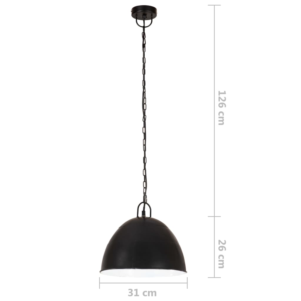 Industrijska viseća svjetiljka 25 W crna okrugla 31 cm E27