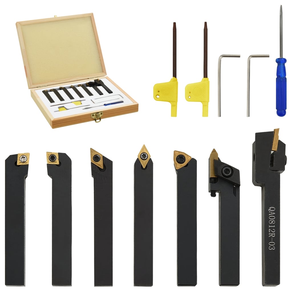 12-dijelni set izmjenjivih alata za tokarenje 8 x 8 mm 70 mm