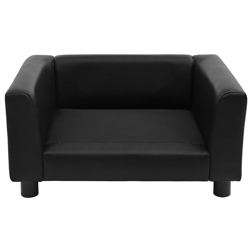 Sofa za pse crna 60 x 43 x 30 cm od pliša i umjetne kože