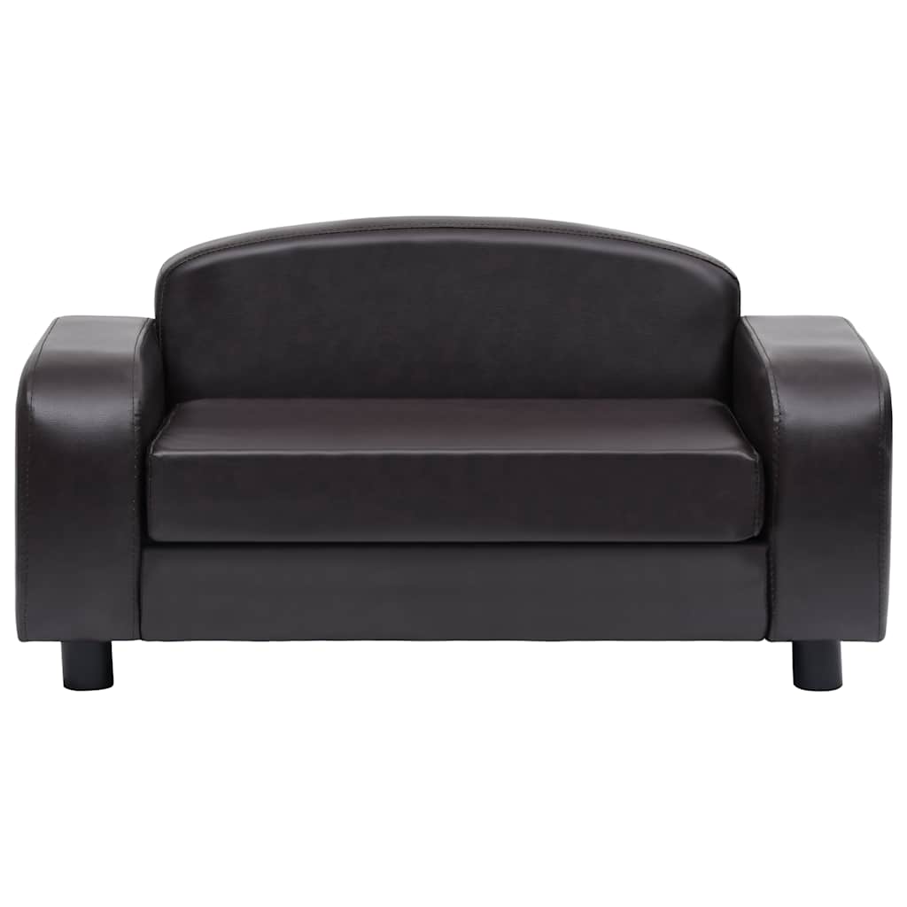 Sofa za pse smeđa 80 x 50 x 40 cm od umjetne kože