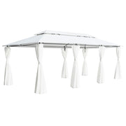 Sjenica sa zastorima 600 x 298 x 270 cm bijela 180 g/m²